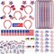 120 Pcs Patriotic Party Favors, 4th of July Accessories Headbands, Shutter Shades Glasses, Beaded Necklaces(Multicolor)